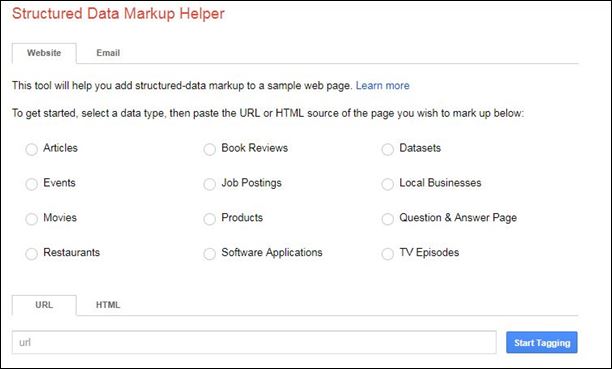 structured data markup helper